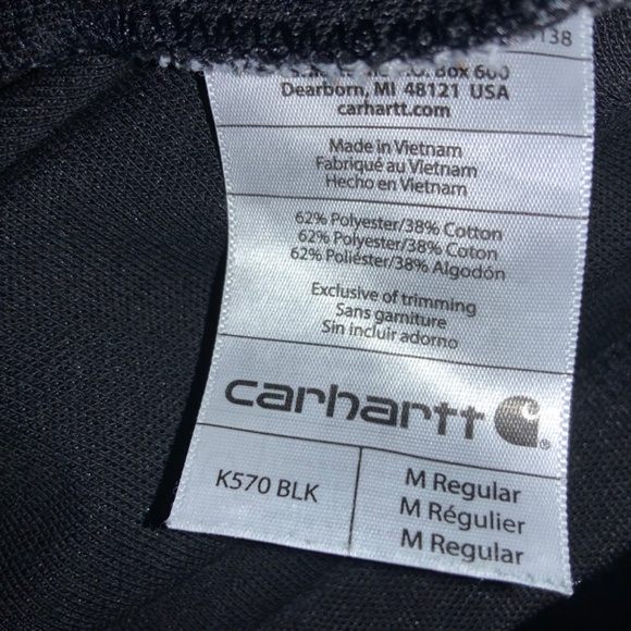 Carhartt Original Fit black polo Sz M regular - Picture 4 of 4